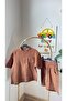 Brown Hakim Collar Children's Muslin Shorts Set - 3