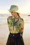 Long Sleeve Patterned Swimsuit Light Green - 3