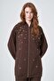 Women's Metal Ring Embroidered Double Suit Set Coffee 31385 - 2