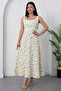 Square Neck Floral Thick Strap Dress Grs4009 - 5