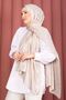 Zigzag Pattern Jacquard Shawl Series Cream - 2
