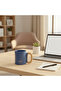 Matte Blue Ceramic Mug with Peach Handle — 300 ml - 3