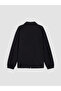 Black shirt collar boys' zippered sweatshirt - 3