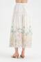 Women's Skirt with Floral Print Detail at the Hem and Elastic Waist Design Long Skirt - 4