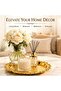 2pcs Round Metal Serve Tray,Decorative Serving Trays Platter for Home Decor Kitchen Dessert Breakfast Reusable Golden 10 inch and 8 inch (Gold) - 3