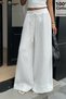 Women's Comfortable Cut Muslin Elastic Waist Wide Leg Pants - 5