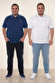 2 Pieces of Plus Size Cotton Soft Texture Breathable Fabric Non-Curling Collar Polo Neck T-Shirt