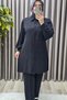 Women's Clothing Large Size Floral Pearl Beaded Crepe Fabric Double Set - 8
