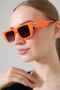 Women's Orange Frame Black Glass Sunglasses - 6