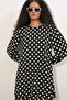 Women's Tunic Pants Polka Dot Top and Bottom Set 1013 - A.Black - 3