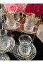 12 Pieces Special Design Golded Engraved Rod Pattern Tea Cup Set for 6 People 170 ml - 6