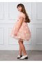 Balloon Sleeve Crew Neck Girls' Graduation Evening Dress with Skirt Overlay Kvc5008 - 3