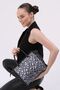 Black Suede Paneled Quilted Women's Shoulder Bag