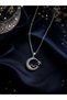 Moon Star Steel Infinity Necklace (Silver Color)