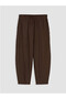 New Season Brown Women's Trousers with Elastic Waist