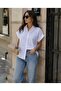 Women's Classic Shirt with Collar, Front Buttons, Short Sleeves, Loose Fit, Soft Textured Summer Shirt - 3