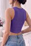 Women's Camisole Hollow Out Fitted Crop Top Tank Top - 3