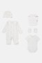 Toddlers Girl 5 Pcs Allover Print Bodysuit And Bib Set, Multicolor - 3