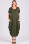 Plus Sizecuffless and Pocket Tassel Wide Short Sleeve Dress - 2