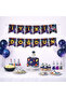 Space Birthday Set for 8 People (Plate-Cup-Napkin-Corn Box-Toothpick-Banner) - 5