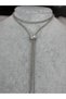 Silver Color Adjustable Snake Chain Necklace with Pearl and Zircon Stone Detail for Women - 2