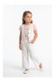 Girl's Lace Detailed Gabardine Vest and Pants Set (Ages 2-3-4-5)