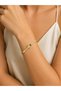 316L Steel Gold Color Snake Model Zircon Stone Detail Women's Handcuffs - 2