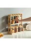 Bamboo Spice Rack Organizer, 3-Tier Kitchen Counter Storage with Glass Spice Jars & Storage Jars - 4