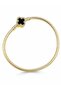 Brass Charm Zircon Stone Clover Model Gold Color Women's Bracelet