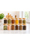 12-Piece Bamboo Vacuum Lid Borosilicate Glass Spice Set 270 ml