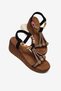 Women's Black High-Top Sandals with Scarf Detail and Stones - 3
