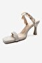 Arund Beige Suede Genuine Leather Women's Thin Heeled Slippers with Sequin Accessories - 6