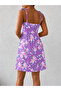Sandy Floral Thin Strap Summer Mini Dress, Casual Vacation Dress Beach Chic", "Summer Evenings" - 8