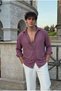 Nairobi rose dust colored soft linen look half oversize comfortable fit shirt - 3