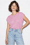 Women's Pink Boat Neck Bat Sleeve Mercerized Cotton Knitwear Blouse Tk261058 60286223 - 2