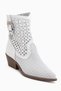 Alesia Genuine Leather White Belt Detailed Summer Western Women's Boots