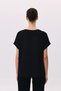 V-Neck Lace Embellished Scattered Stone T-Shirt - 6