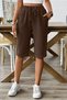 Women's Comfortable Cut Capri Shorts with Elastic Waistband - 3
