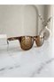 Alya Unisex Women Men Square Rectangle Daily Gold Retro Uv400 Stylish Classic Bone Sunglasses - 3