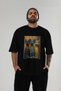For the Love of Cats 66 Front Cat Printed Black Oversize T-Shirt 100% Cotton Unisex Cat Lover Premium Design - 6