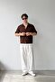 Stitched Short Sleeve Brown Gabardine Shirt - 3