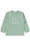 Smiling Face Printed Pajama Set for Ages 1-7 - Green - 4