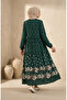 Viscose Fabric Polka Dot Layered Dress 5587-02 Green - 5