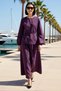 Women's Plus Size Long Sleeve Crew Neck Blouse Maxi Skirt Set Elastic Waist Relaxed Fit Casual