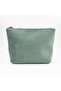 Mint Green Dream Embroidered Velvet Makeup Bag & Organizer 23X15X7 cm - 4