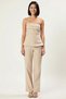 Women's Plus Size Strapless Sleeveless Wide Leg Woven Blouse Pants Set Drawstring Long Length Casual - 4