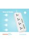 Blue 4 Universal Sockets Power Strip, Universal Sockets, 4 AC Socket, 8 USB-A & 2 USB-C, 3m Cable Length, UK Plug 3Pin - White - 4