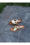 Women's Casual Slippers with Gold Leather Pins - 8