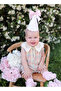Baby Girl Jumpsuit Romper with Floral Embroidery on Collar and Plaid Pattern - 4