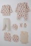 Baby Girl Hospital Release Set of 8, Love Themed, Heart Patterned, 0-3 Months, Cream - 2